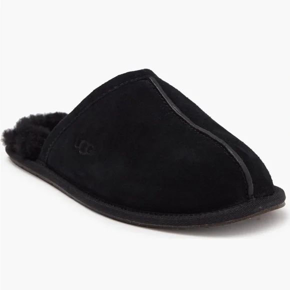 UGG black suede wool slippers slides slip on shoes women’s 8 new in box - Picture 9 of 9